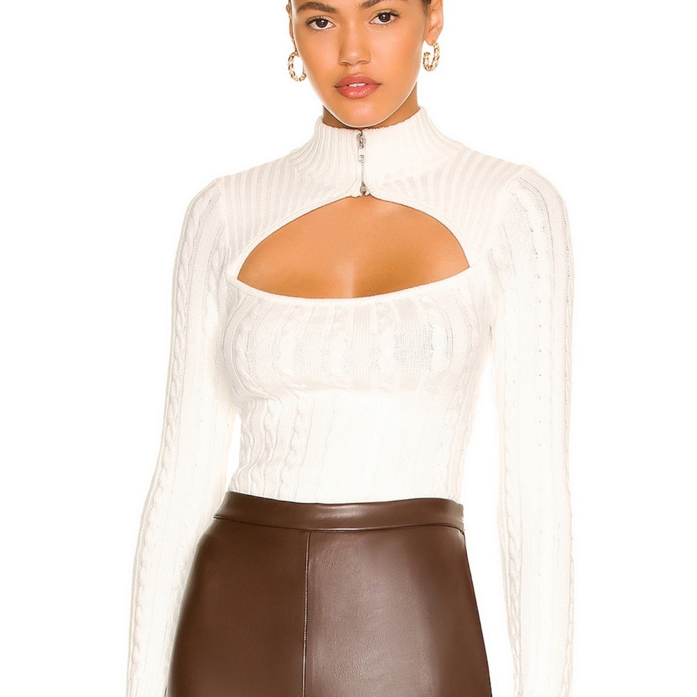 Chic White Cable Knit Sweater